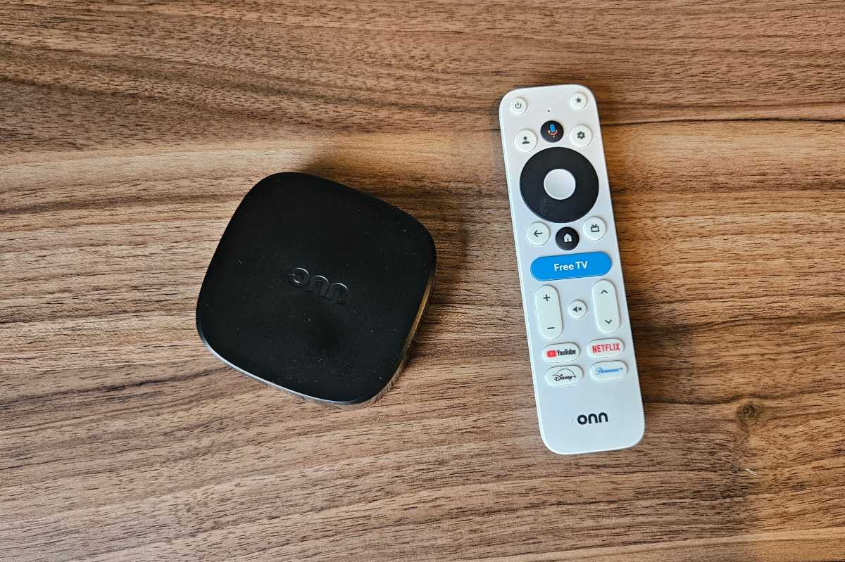Walmart Onn 4K Plus streaming box and remote