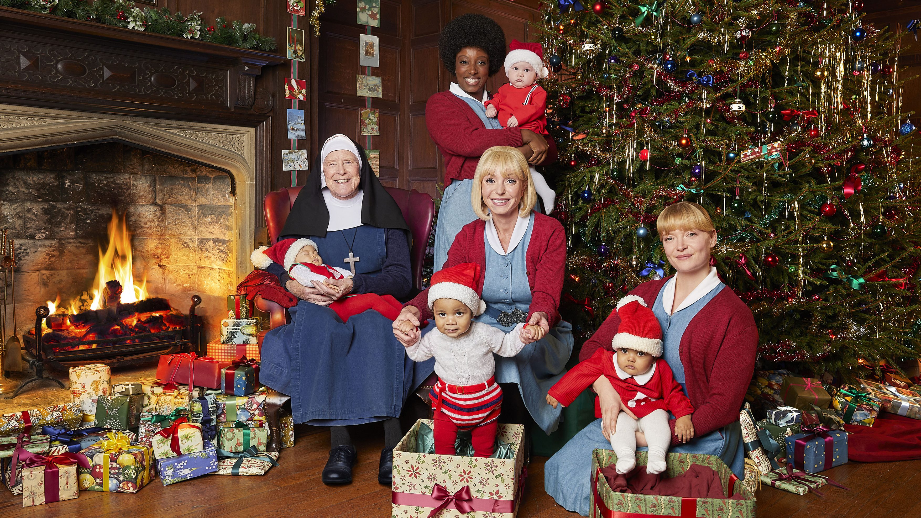 Call the Midwife Christmas Special - People: Sister Monica Joan (JUDY PARFITT), Joyce Highland (RENEE BAILEY), Trixie Franklin (HELEN GEORGE), Rosalind Clifford (NATALIE QUARRY)