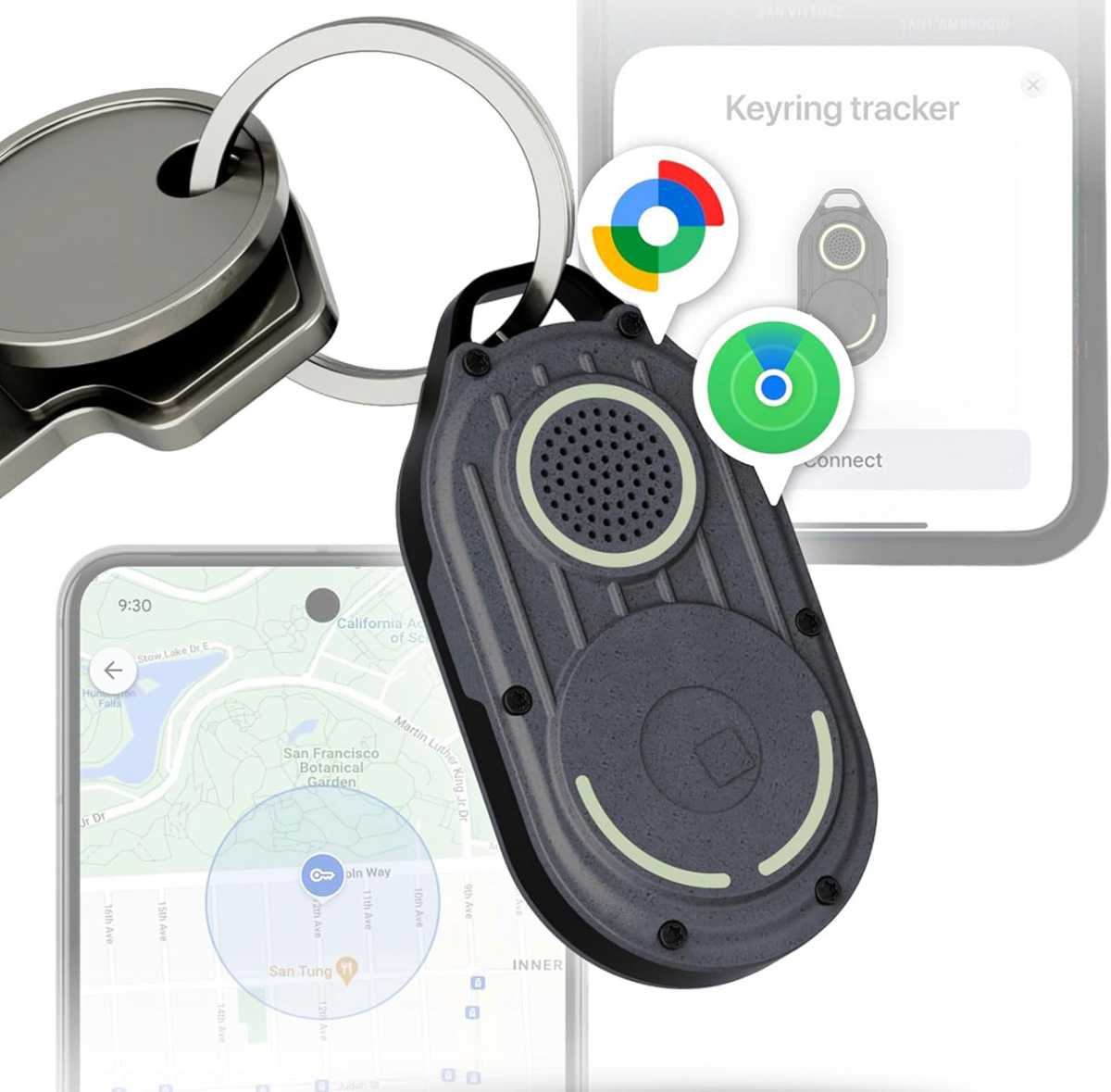 Apple Find My and Google Android Find Hub tracker