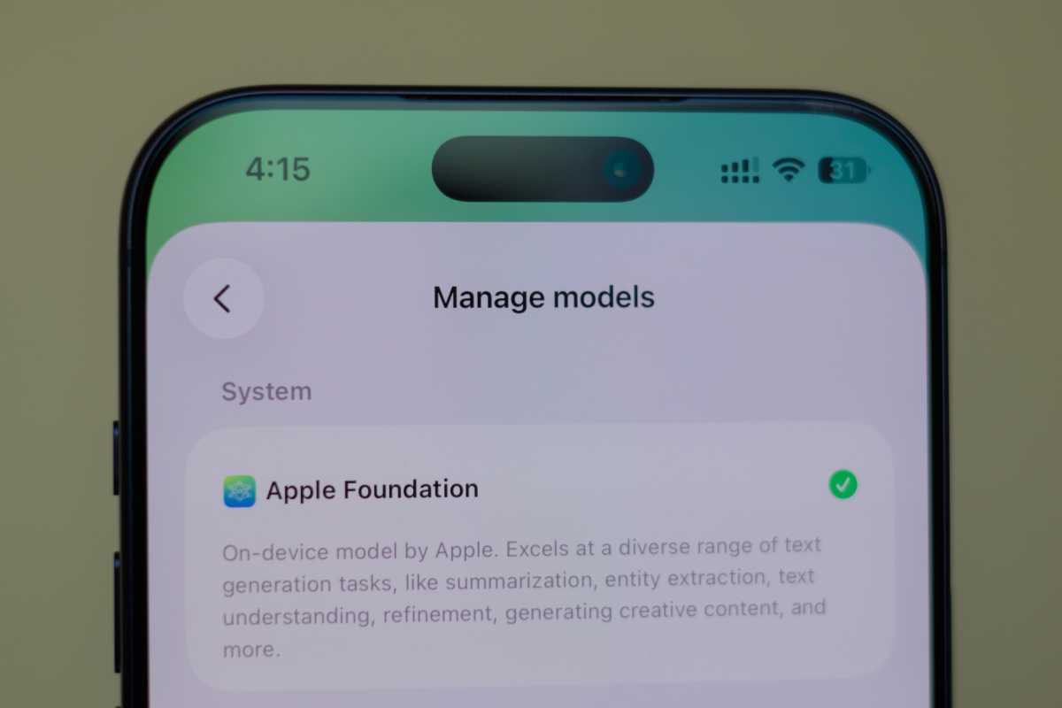 Modelos de la Fundación Apple en iOS