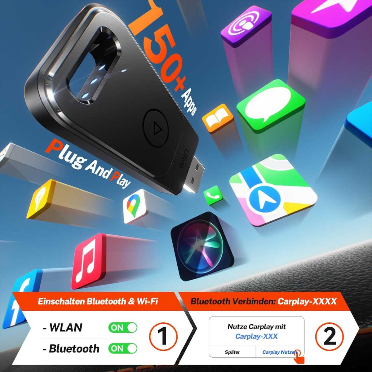 Kabelloses Carplay für 15,19 Euro: Wireless-Adapter fällt auf neuen Tiefstpreis bei Amazon