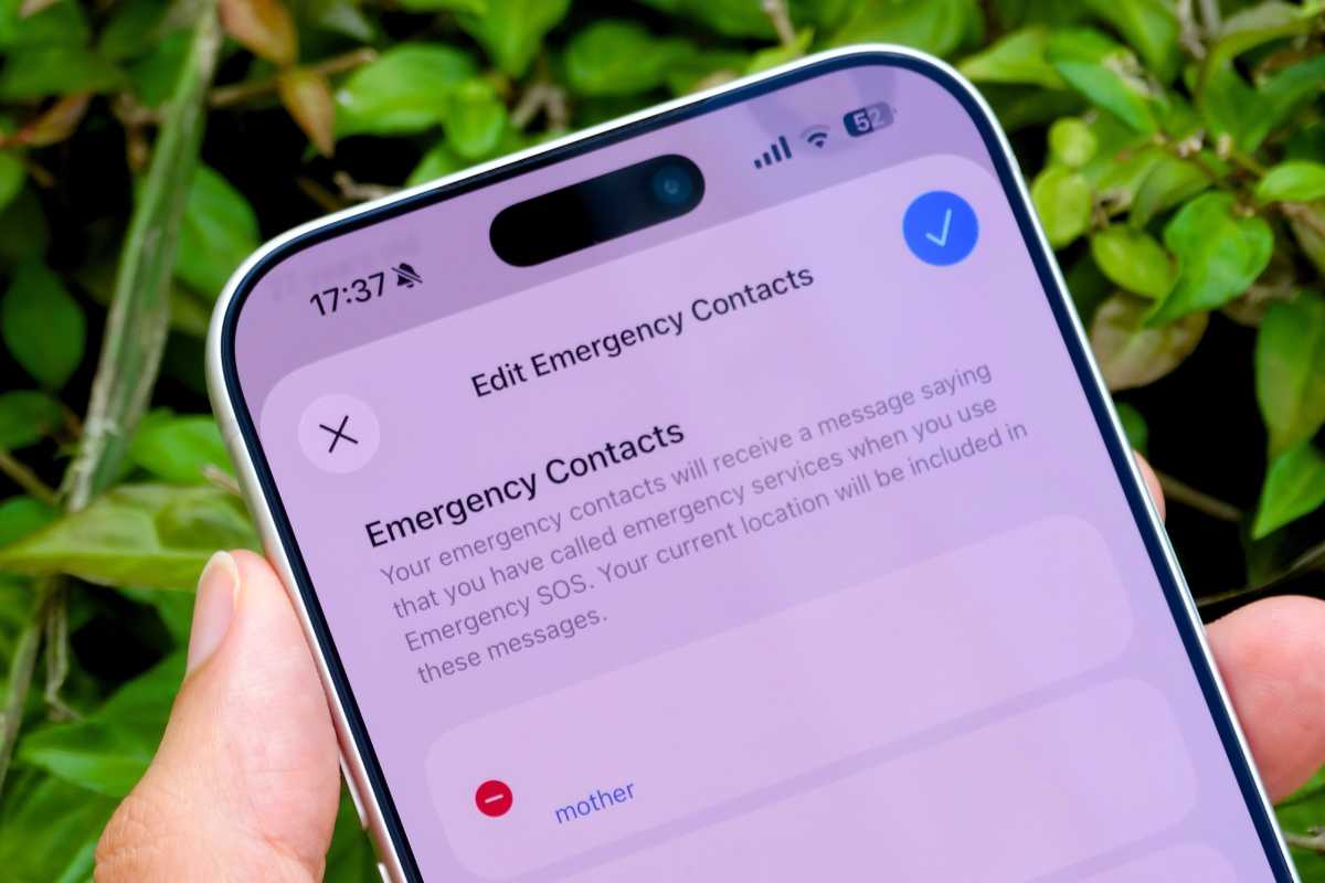 Configuración de iPhone de contactos de emergencia