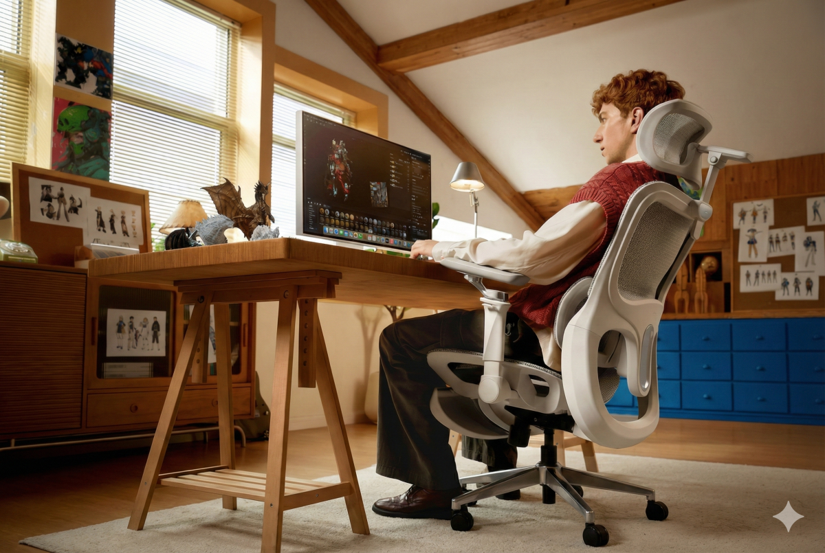 Mac gamer using the HBADA ergonomic chair