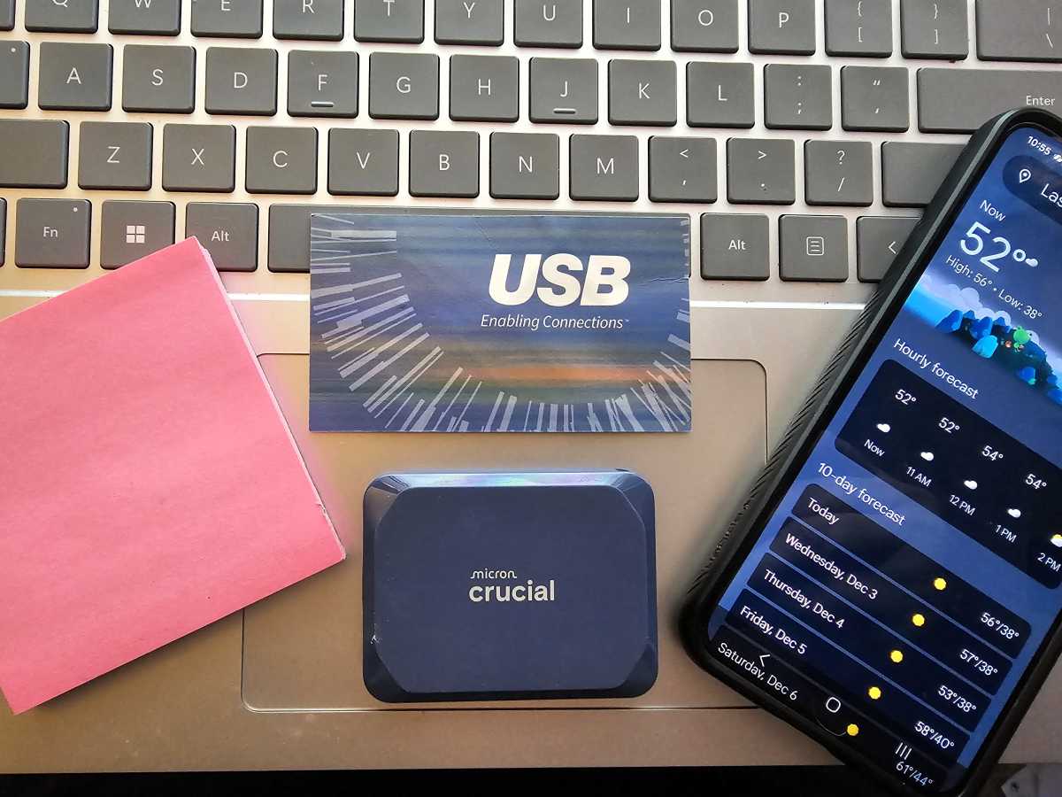 Micron Crucial SSD on a laptop