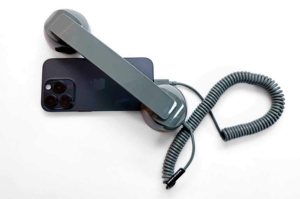 Native Union POP Phone Green and iPhone 15