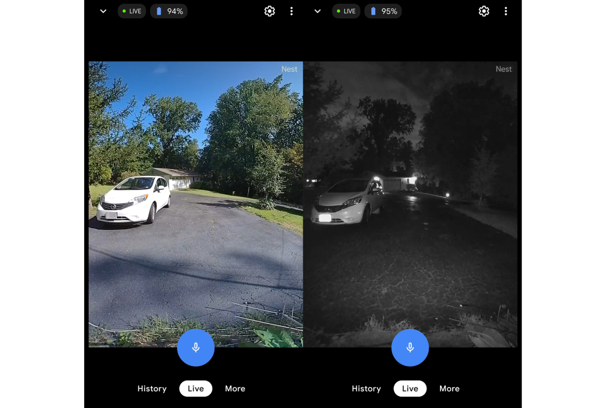 Nest Video Doorbell day and night vision