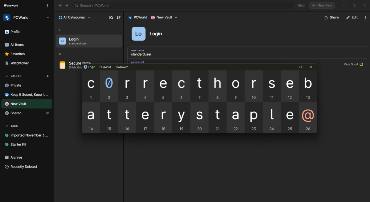 1Password Show in Large Type (Dec 2025)