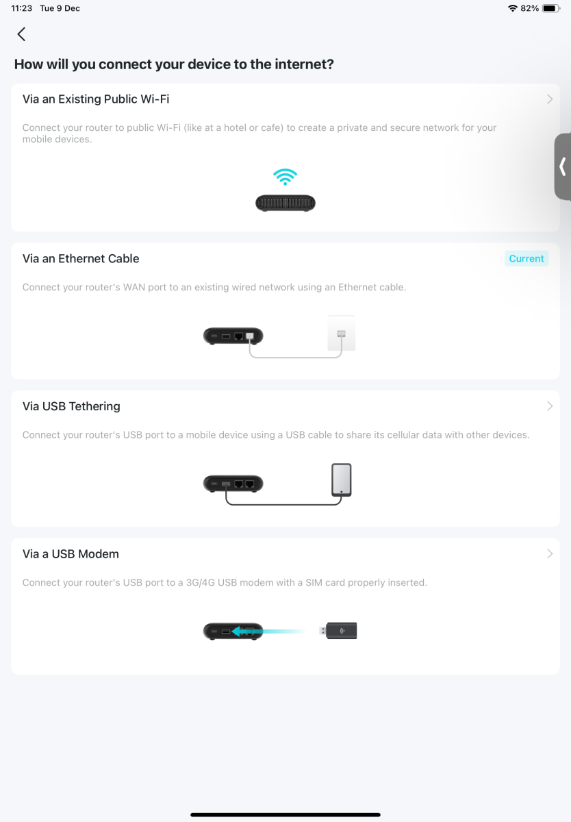 TP Link Travel Router App With Connection Options