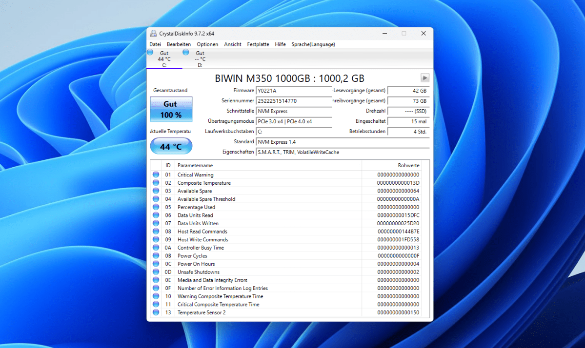 Test Acemagic M1 crystaldiskinfo