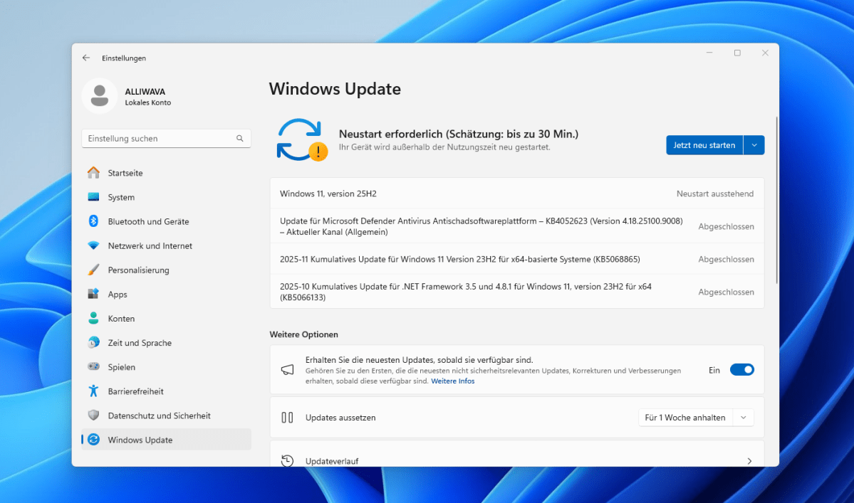 Test Alliwava H90 Pro - Windows Update