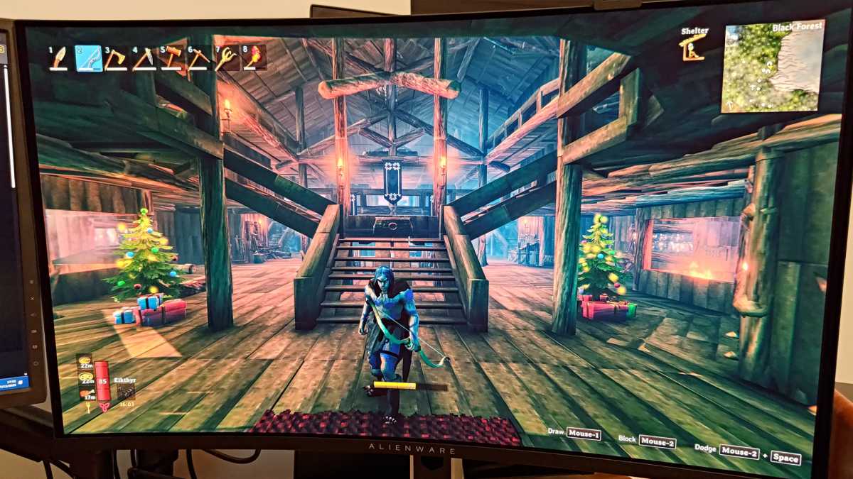 Valheim on an OLED monitor