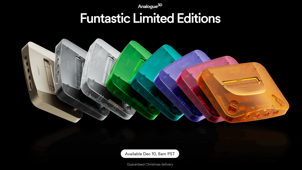 analogue3d funtastic limited edition consoles - full color assortment