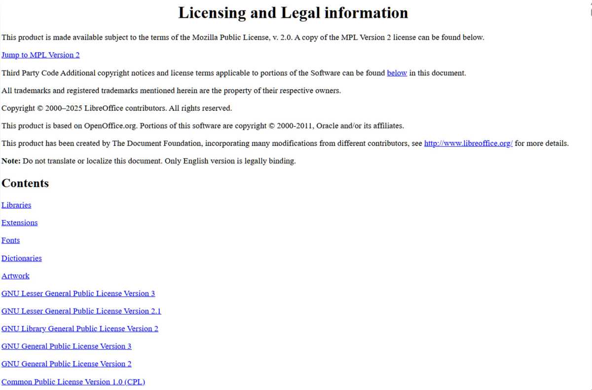 Das Büropaket Libre Office wird mit der Mozilla Public License 2.0 verkauft. Sie besagt unter anderem, dass die Software sowohl zu privaten wie auch zu geschäftlichen Zwecken frei verwendet werden darf.