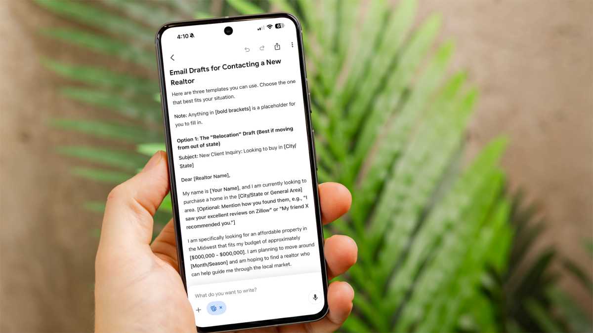 Google Gemini prompt on an Android phone