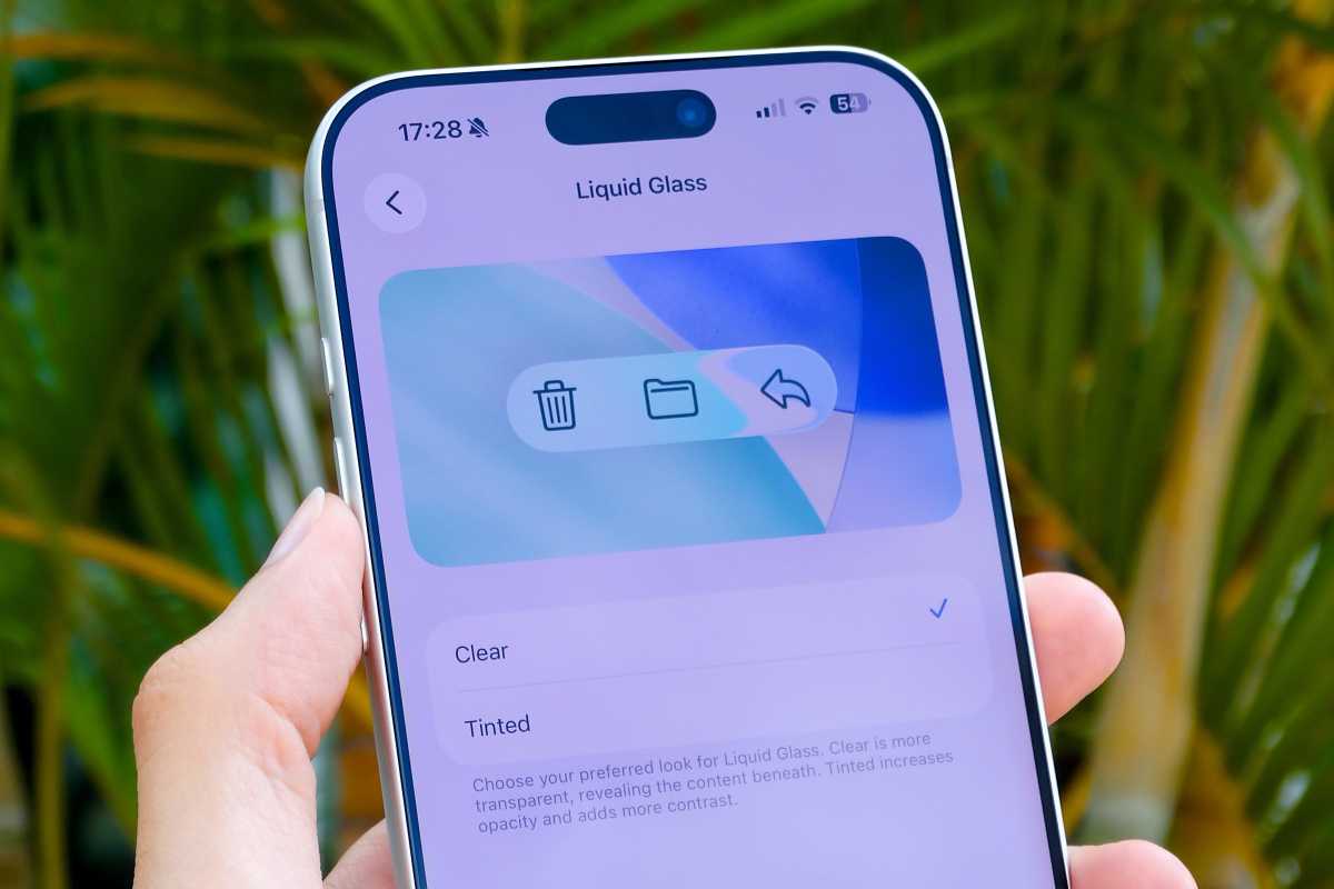 Configuración de vidrio líquido del iPhone