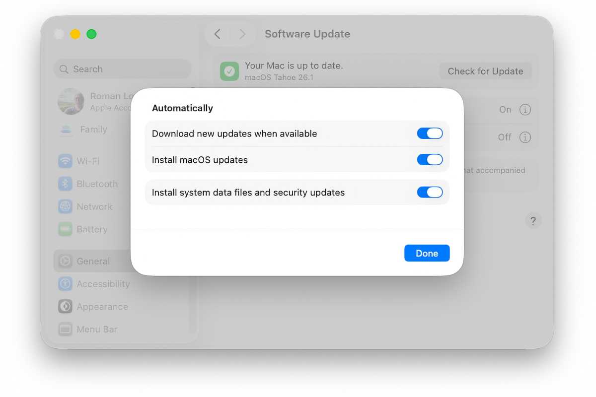 macOS Tahoe automatic Software Update