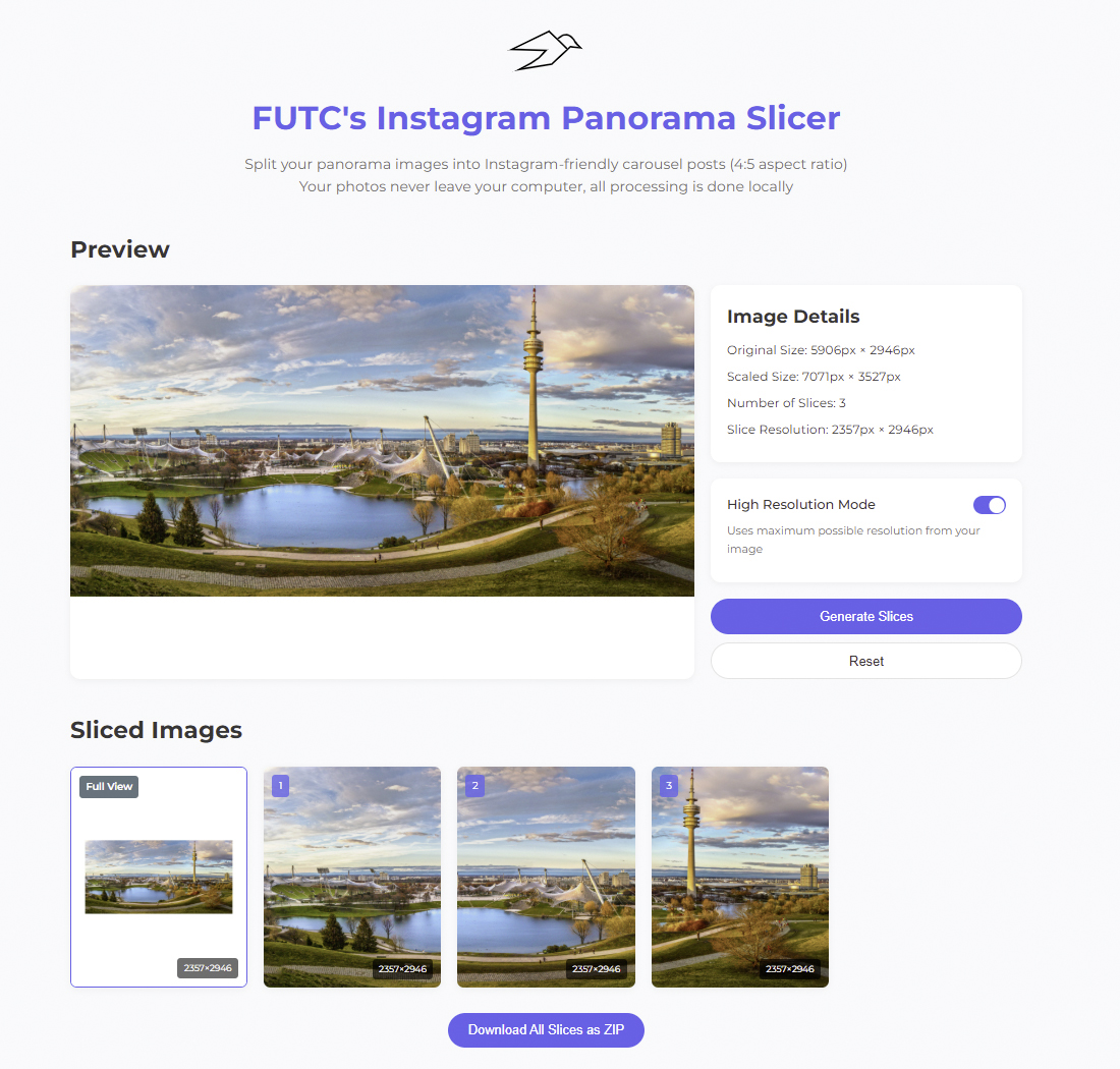 Instagram Panorama Slicer