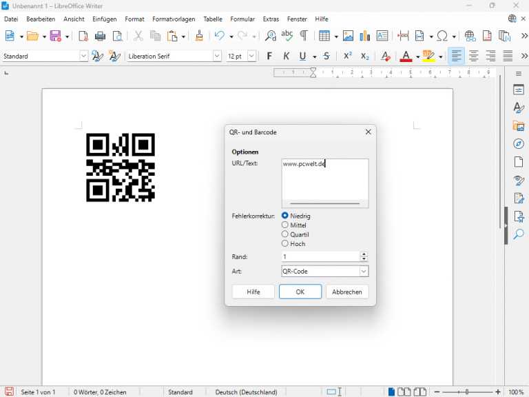 Libre Maps Code So erstellen Sie QR-Codes direkt in Libre Office ohne zusätzliche ...