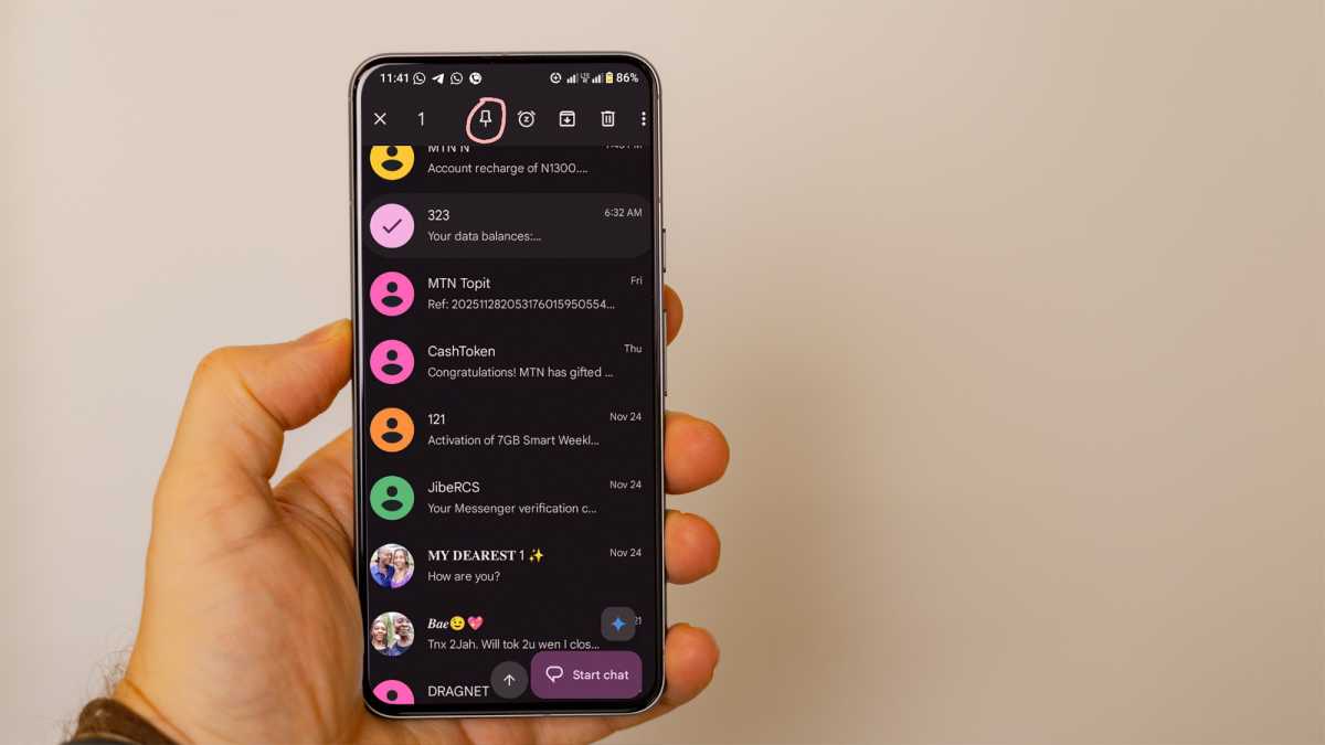 pinning google messages - 1