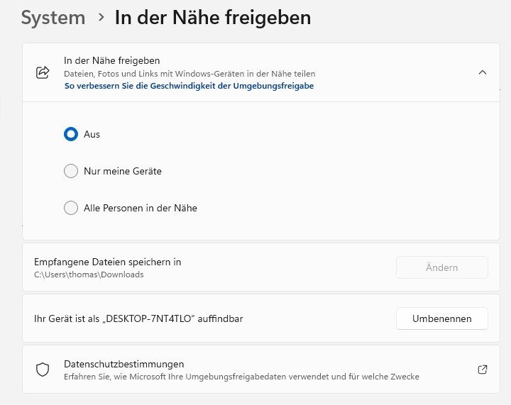 Windows 11 freigeben