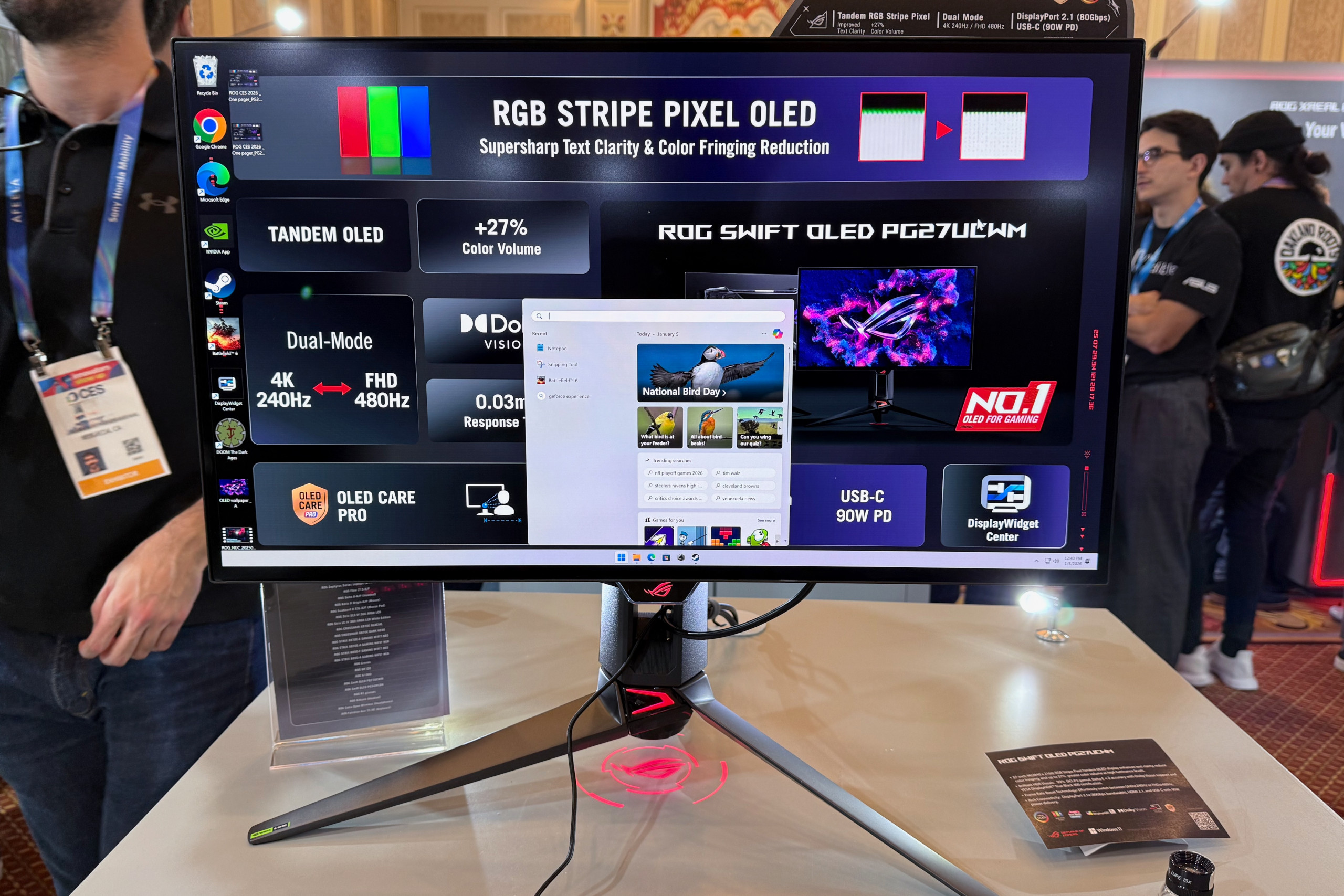 The 10 Best PC Monitors At CES 2026 PCWorld Asus ROG Swift OLED PG27UCWM At CES 2026 
