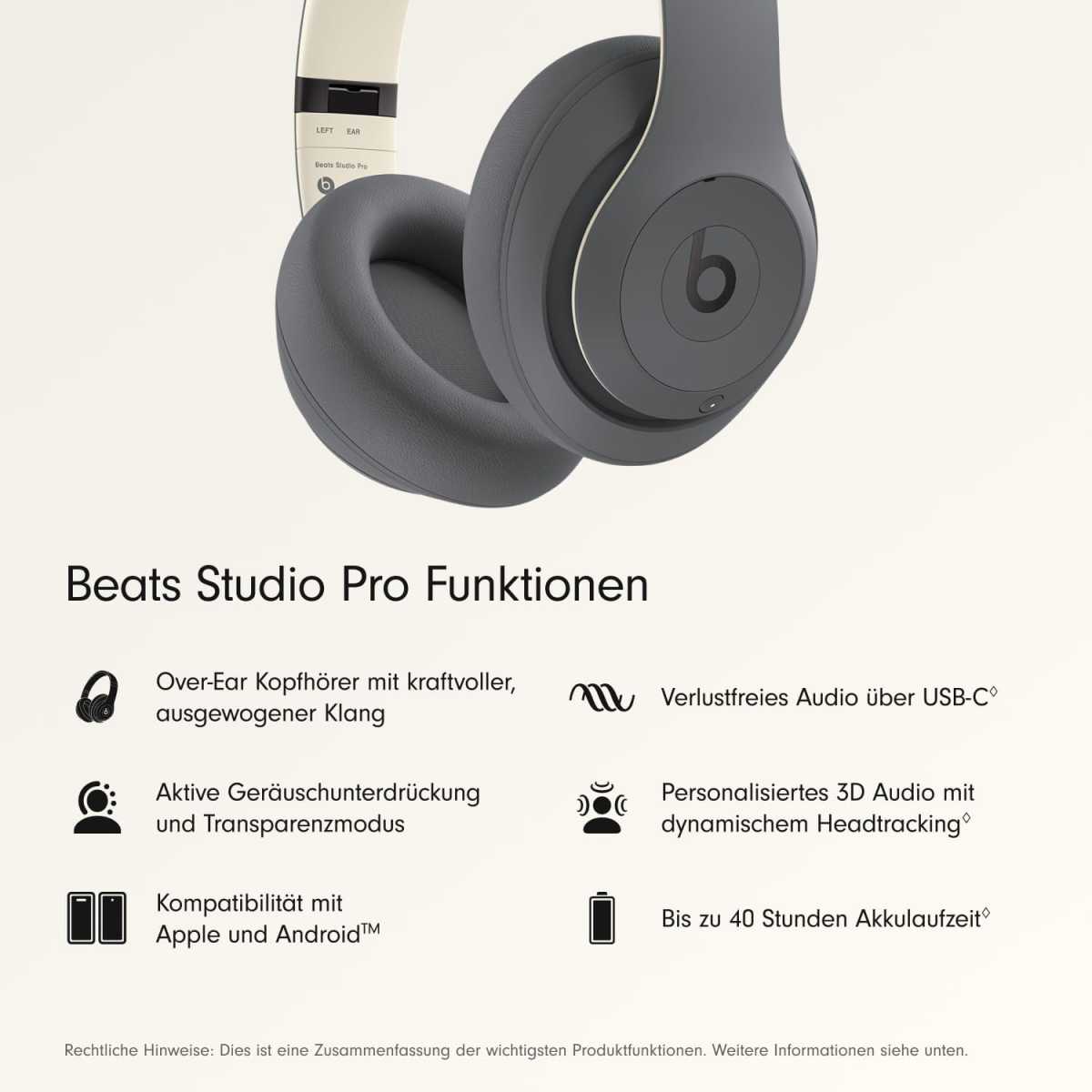Beats Studio Pro in Sandgrau: Over-Ear-Kopfhörer mit ANC zum neuen Allzeit-Tief bei Amazon