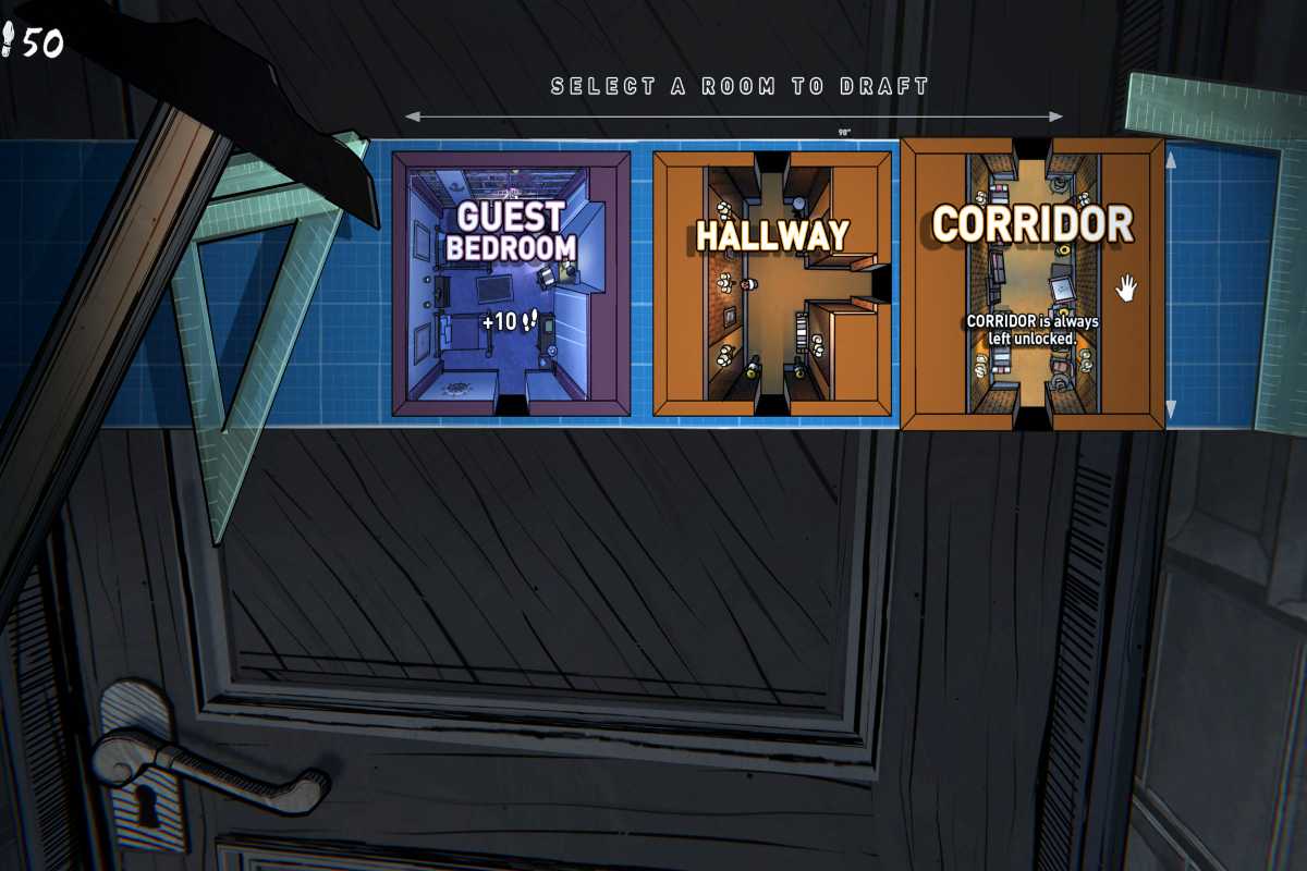 Elegir habitaciones para explorar en Blue Prince