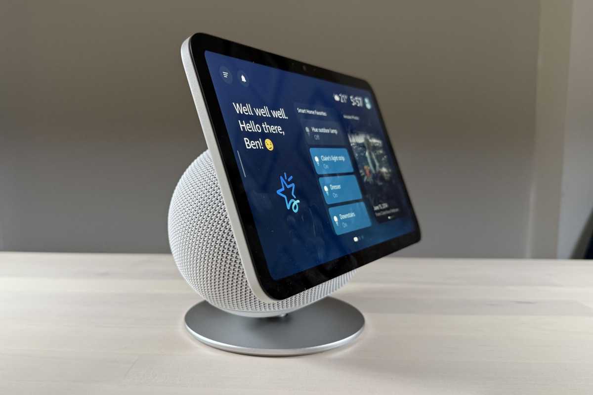 Echo Show 8 fourth gen sitting on stand