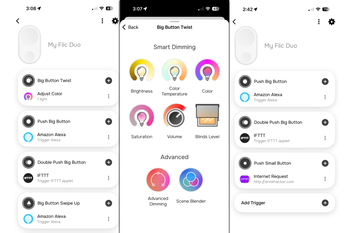 Capturas de pantalla de la aplicación Flic 2