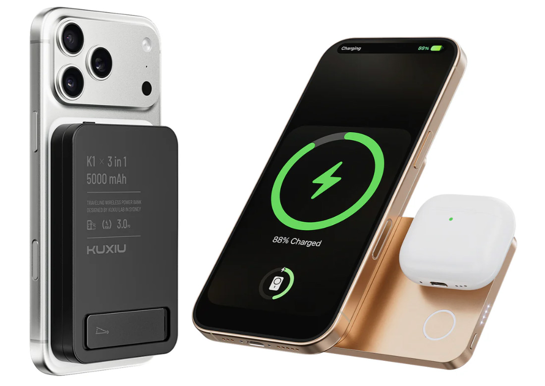 Kuxiu K1 Pro Power Bank iPhone and AirPods