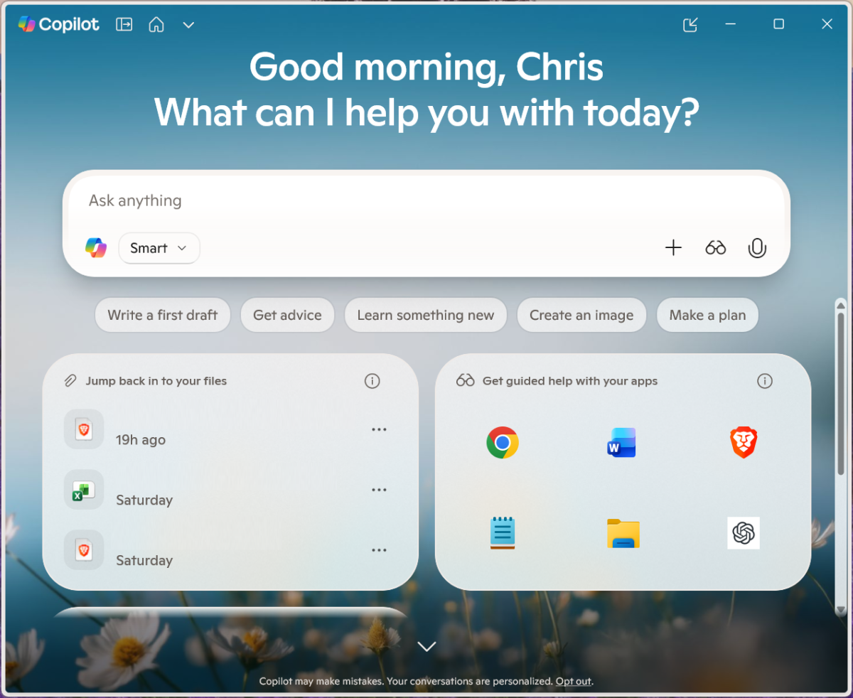 Microsoft Copilot app on Windows 11