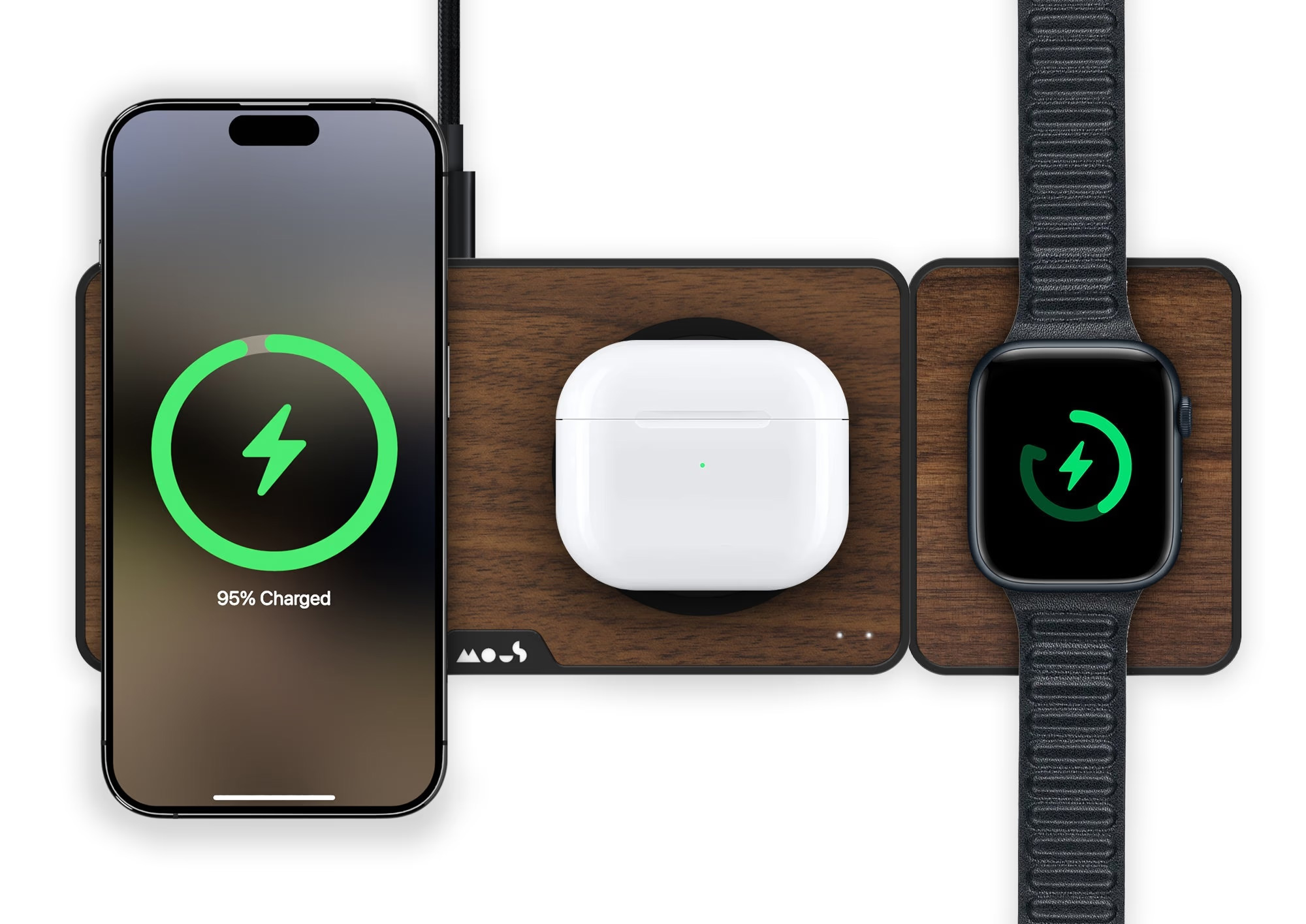 Mous 4-in-1 Fast Charging Wireless Station – Charge two iPhones at the same time