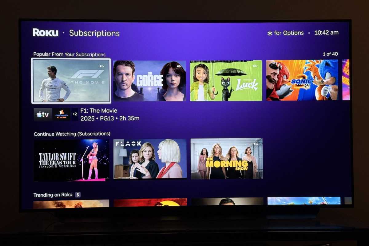 Roku subscription detail
