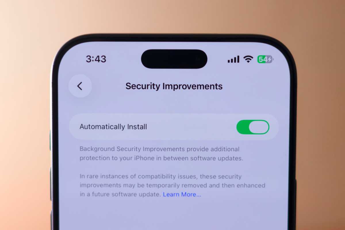 Configuración de mejoras de seguridad en iOS