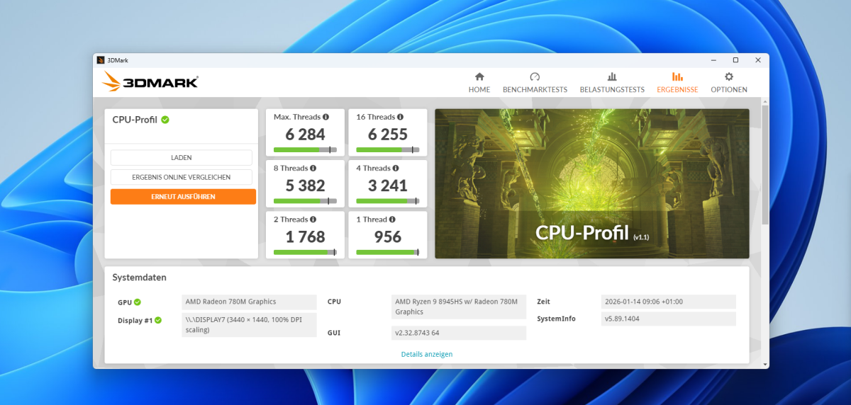 Test Alliwava GH8 CPU Profil