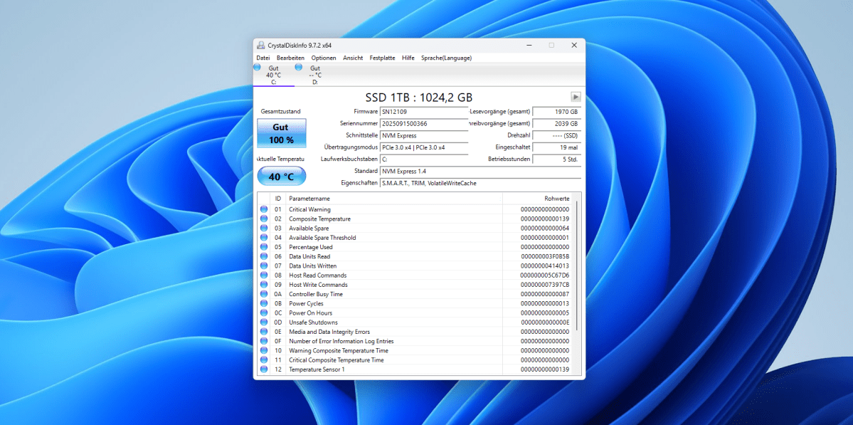 Test Alliwava GH8 CrystalDiskInfo