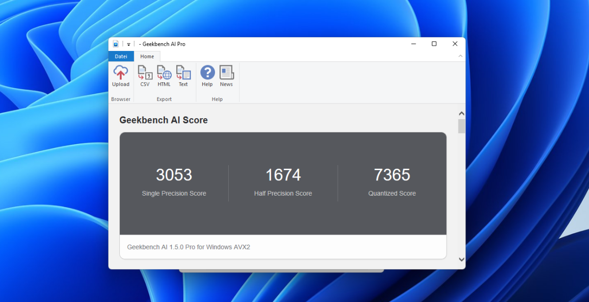 Test Geekom A7 Max - Geekbench AI