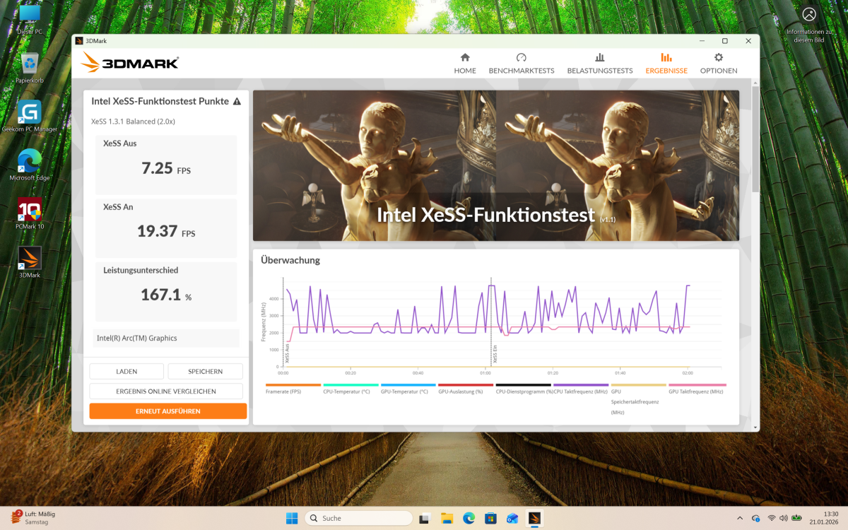 Test Geekom X16 Pro IntelXeSS
