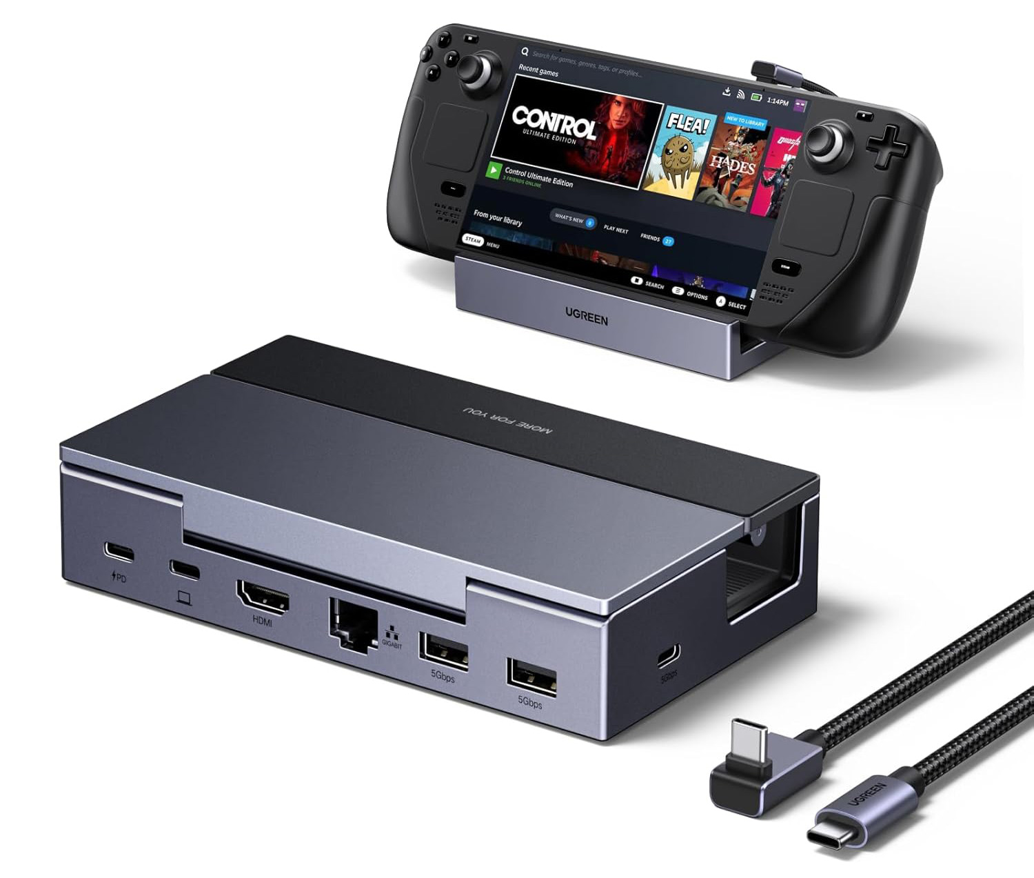 Ugreen Steam Deck Dock (6-in-1) – Best iPad USB-C hub for gamers