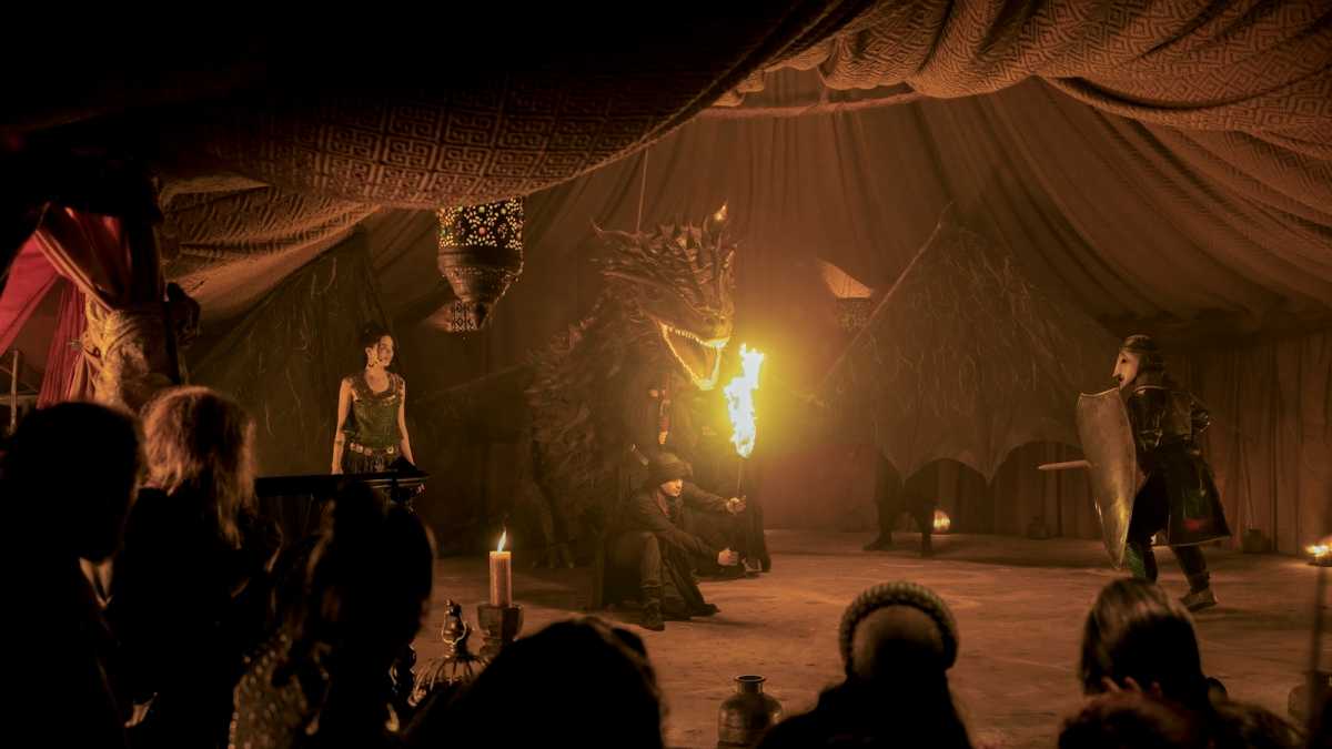 Dragon puppet in a Knight of the Seven Kingdoms