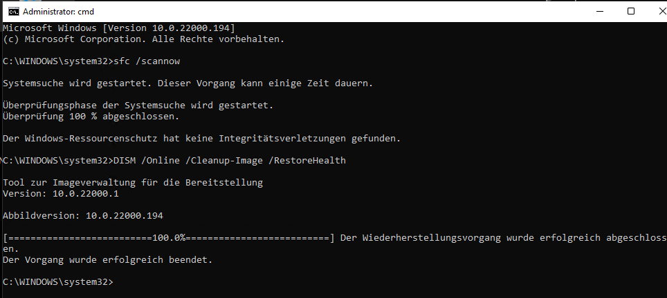 DISM und SFC