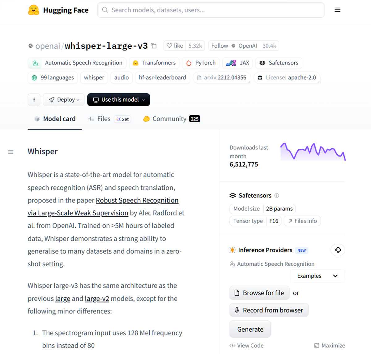 Whisper von Open AI wird unter anderem auf Hugging Face zum kostenlosen Download angeboten. Dabei handelt es sich jedoch um eine wenig bedienerfreundliche Kommandozeilenversion.