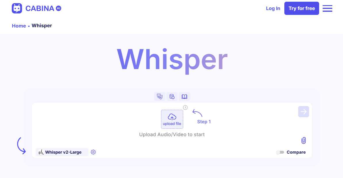 Die Website Cabina AI bietet Zugriffe auf zahlreiche KI-Tools aus unterschiedlichen Richtungen. Darunter findet sich auch die KI Whisper von Open AI. Der Dienst bietet die Bezahlmodelle Abo und Pay as you go an.