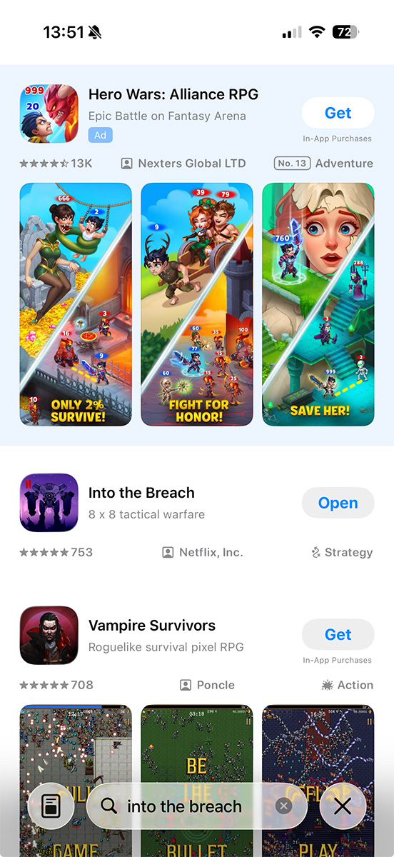 App Store ads on iOS
