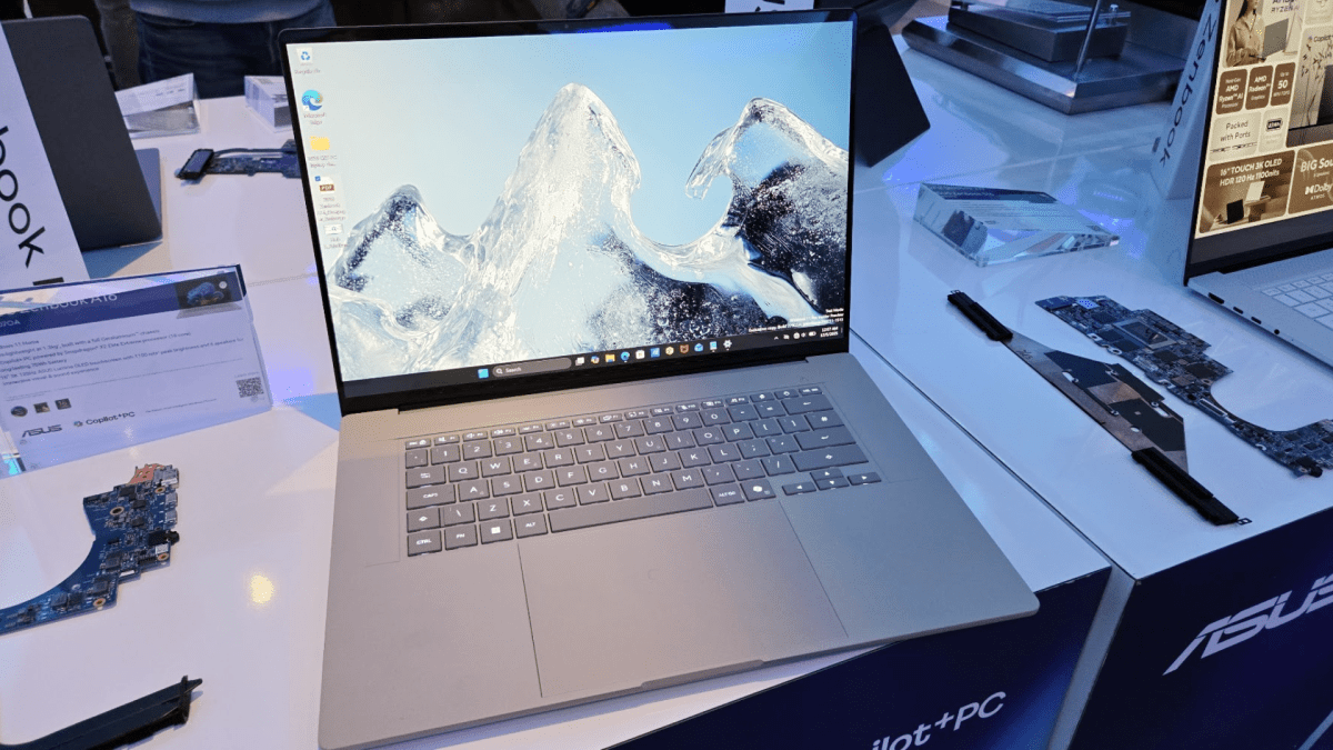 Asus Zenbook A14 laptop, left side 