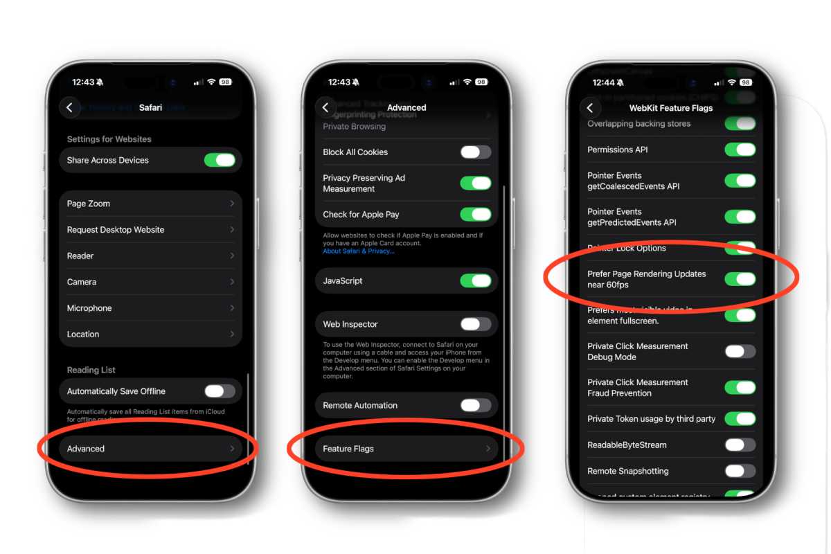 Safari iOS 60fps flag