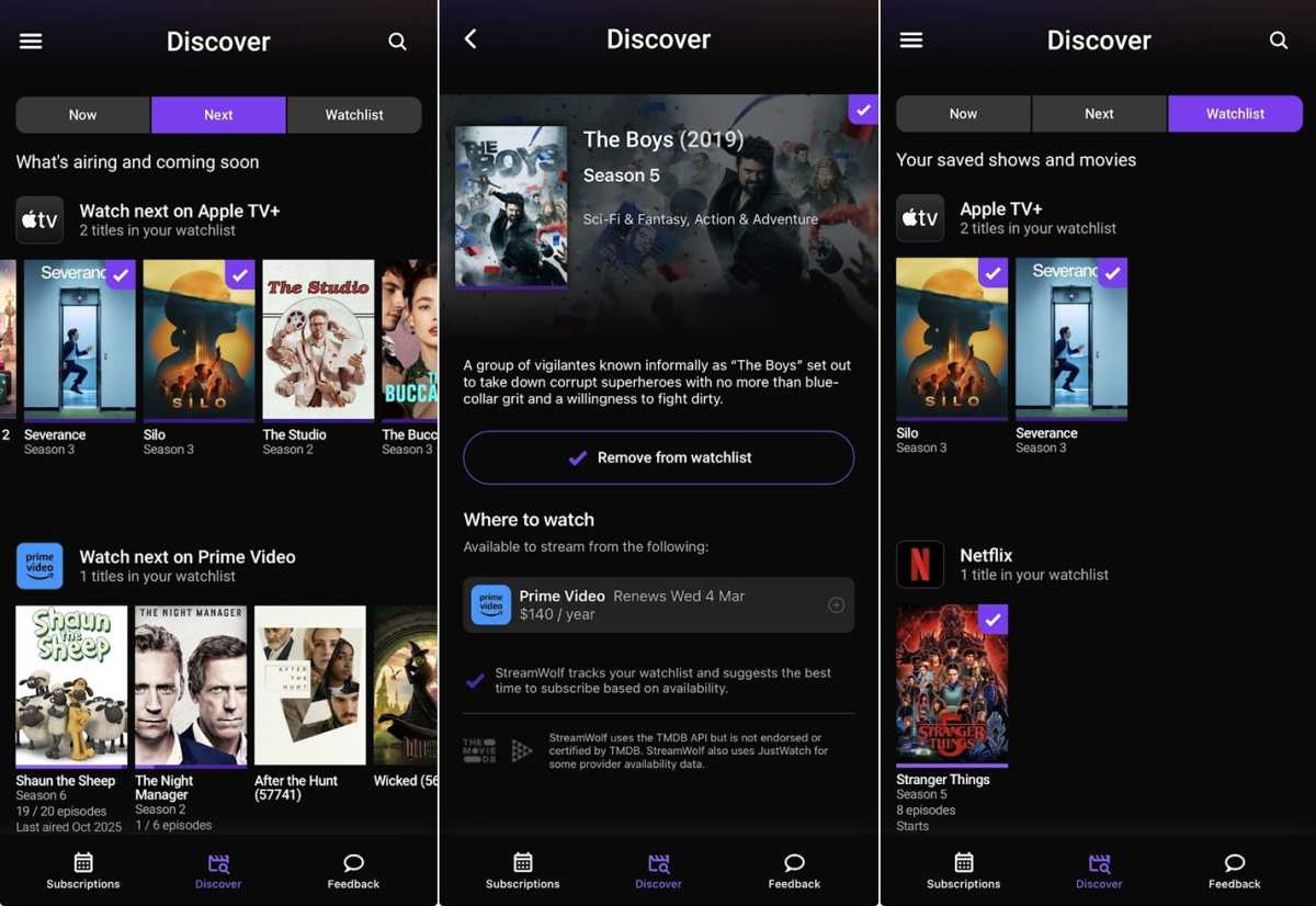 StreamWolf watchlist features