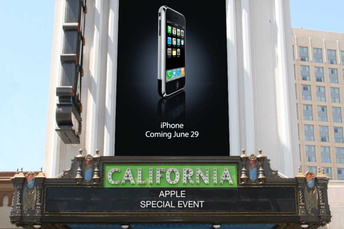 Póster del iPhone de Apple de un evento cancelado en 2007