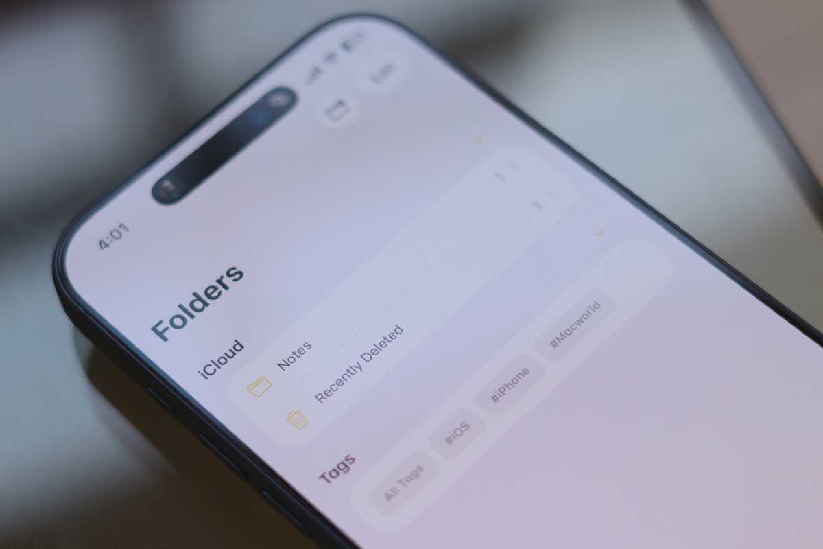 Etiquetas de notas de Apple