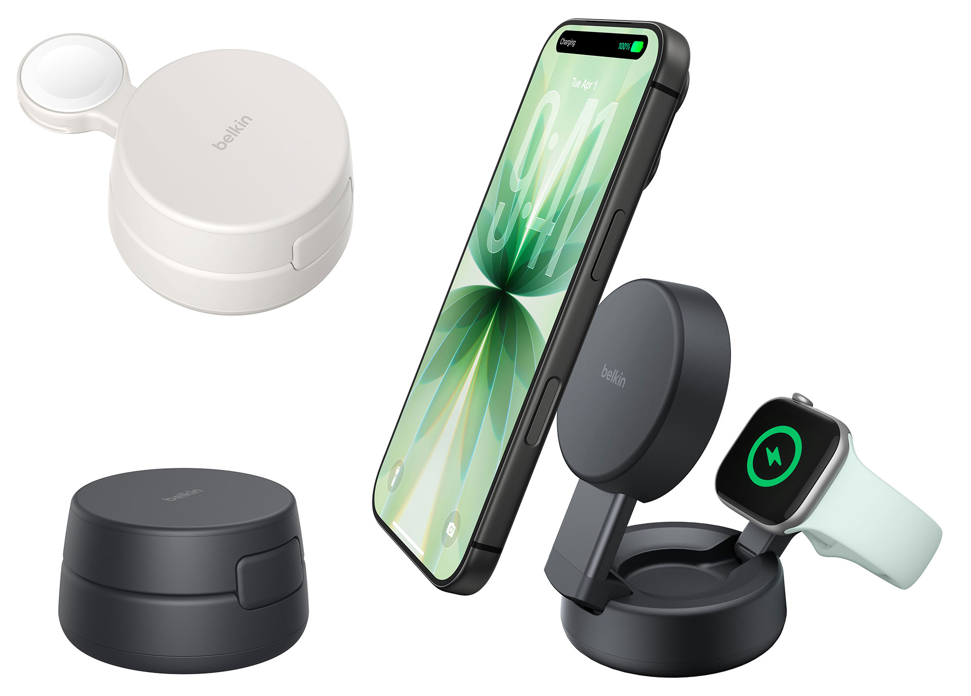 Belkin UltraCharge Pro 2-in-1 Convertible Magnetic Charger – Foldable 25W 2-in-1 Apple Watch charger